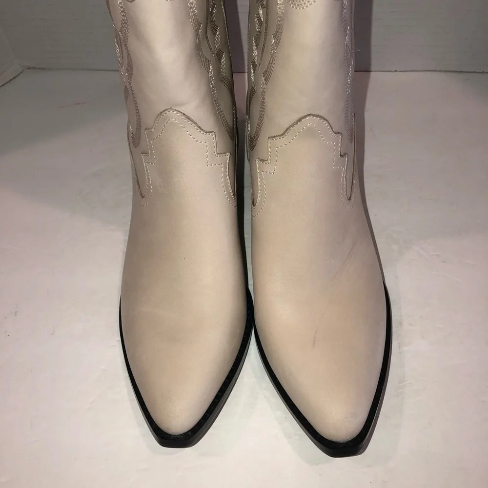 Jeffrey Campbell x Free People Grey Finn Tall Western Cowboy Boots Shoes sz 8